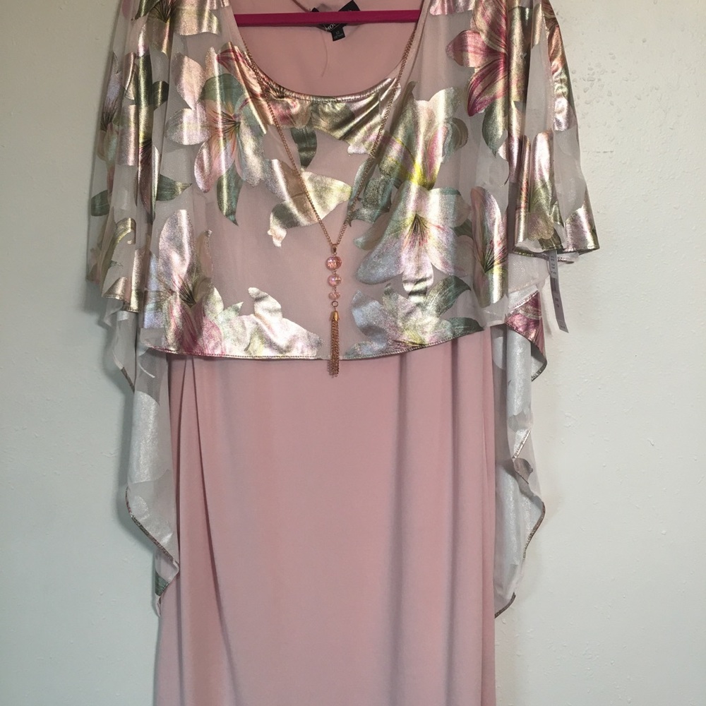 Cape dress blush pink
